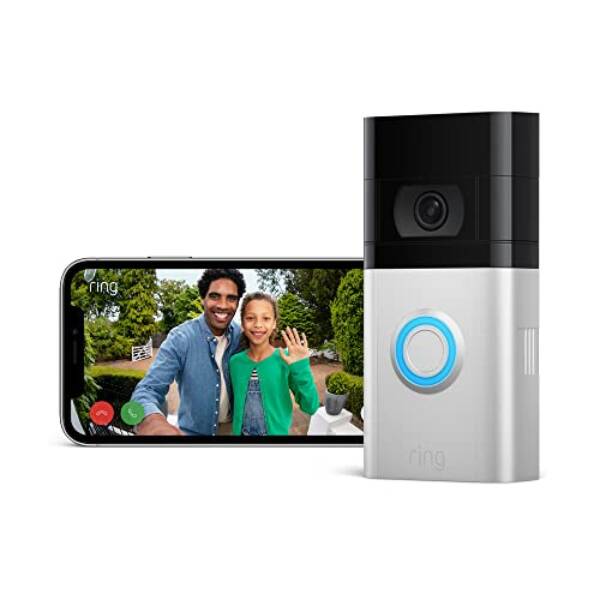 Ring Video Doorbell 4 van Amazon - HD-video met tweerichtingsspraak, previews via Pre-Roll in kleur, batterijvoeding | 30 dagen gratis Ring Protect inbegrepen